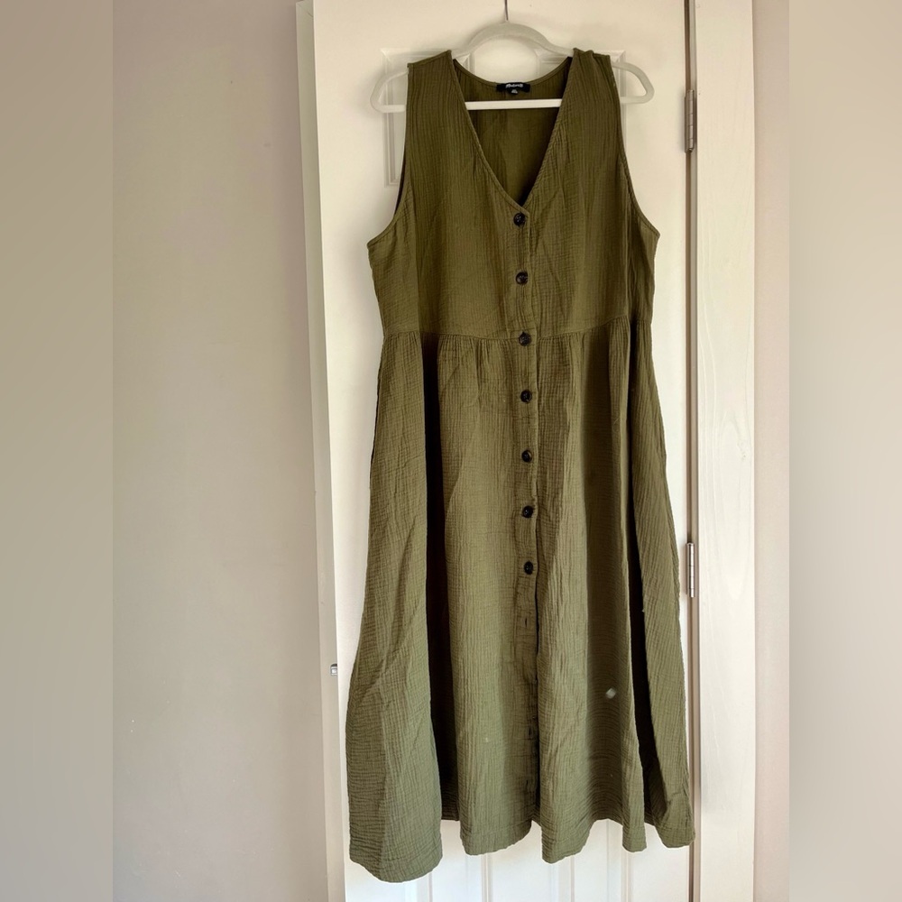 Madewell Button-Front Tank Midi Dress